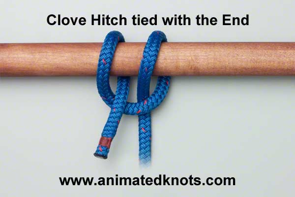 Clove Hitch with the End of the Rope Tying ()