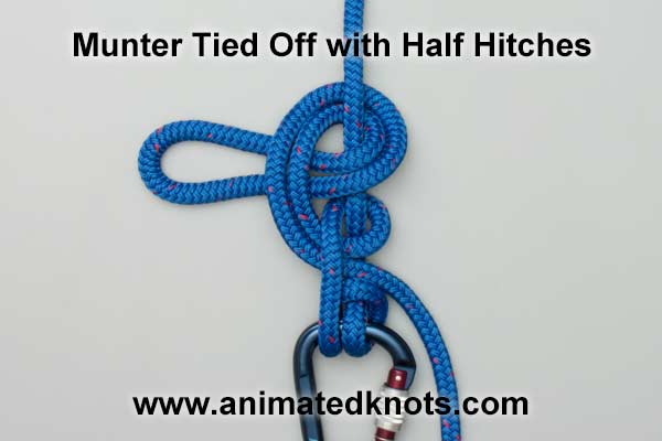 Pictures of Munter Tied Off with Half Hitches