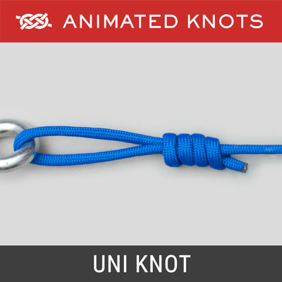 Uni Knot, How to tie an Uni Knot using Step-by-Step Animations