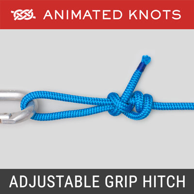 Adjustable Grip Hitch, How to tie a Adjustable Grip Hitch using  Step-by-Step Animations