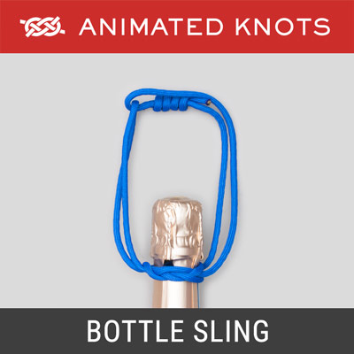 Bottle Sling Knot or Jar Sling knot on champagne bottle