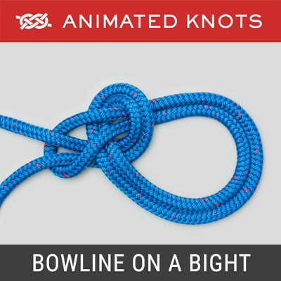 Bowline on a Bight Knot - double loop in middle of a rope