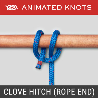 Clove Hitch - Rope End Method - used for stage scenery or mooring buoy