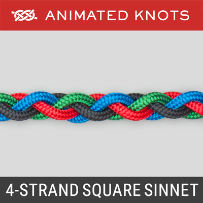 Four Strand Square Sinnet How To Tie A Four Strand Square Sinnet Using Step By Step Animations Animated Knots By Grog