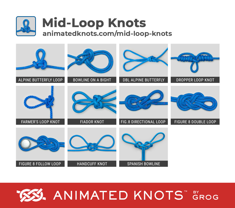 Mid Loop Knots, Learn How to Tie Mid Loop Knots using Step-by-Step  Animations