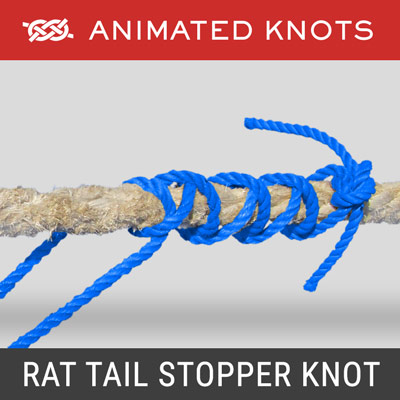 Rat-Tail Stopper Knot, How to tie a Rat-Tail Stopper Knot using  Step-by-Step Animations