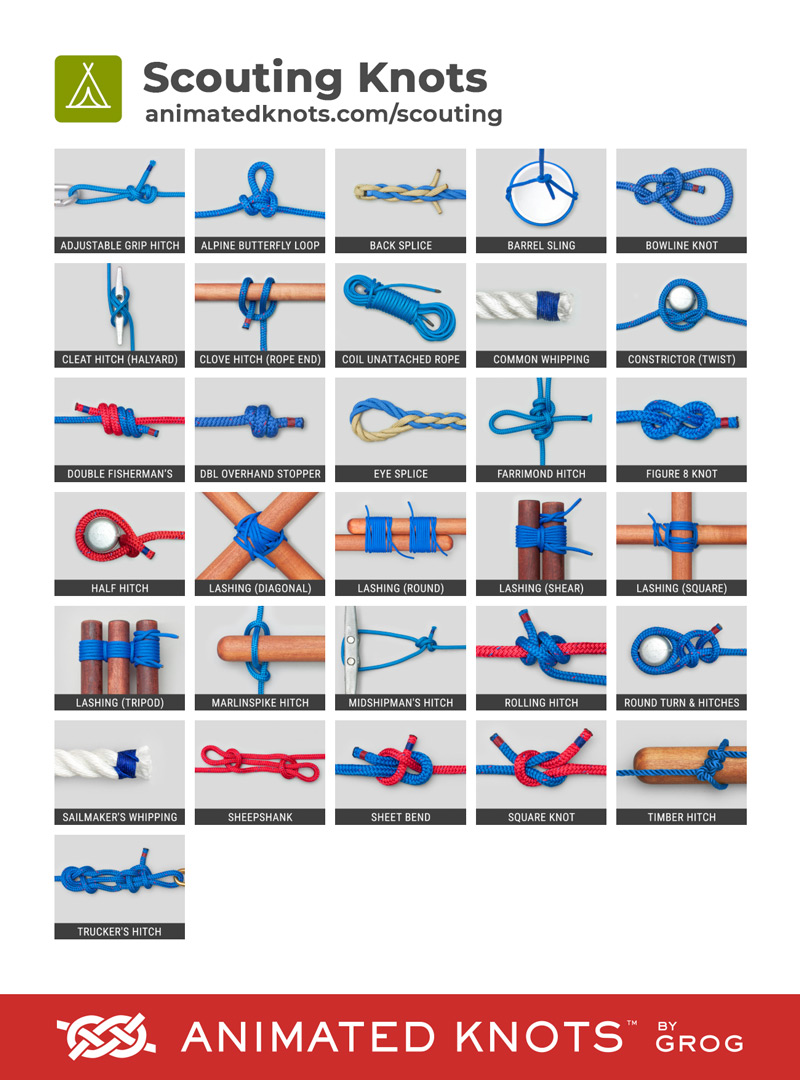 Scouting Knots, Learn How to Tie Scouting Knots using Step-by-Step  Animations